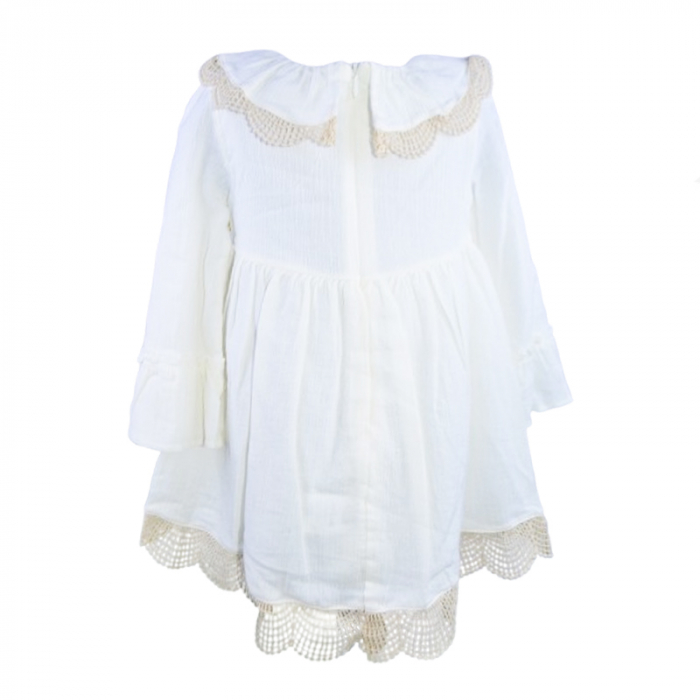 Rochie cu maneca lunga pentru fete Mini Junior 4266C, Crem [4]