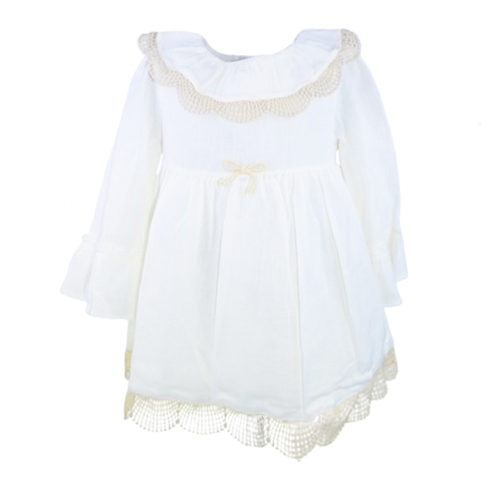 Rochie cu maneca lunga pentru fete Mini Junior 4266C, Crem [1]