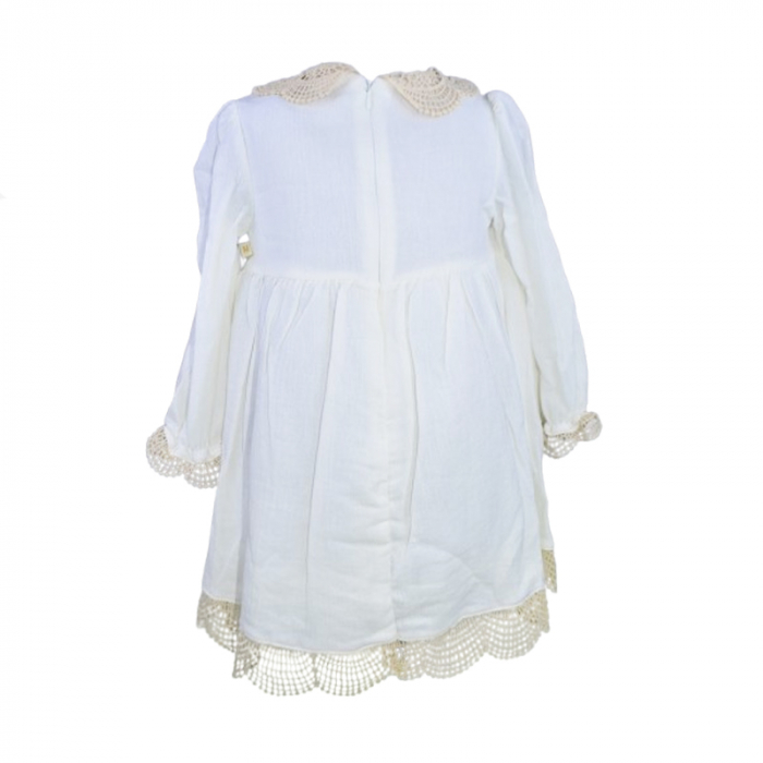 Rochie cu maneca lunga pentru fete Mini Junior 4292-1, Crem [3]