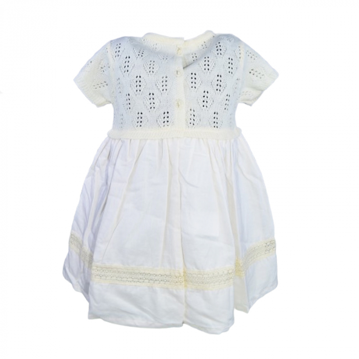 Rochie cu maneca scurta pentru fete Mini Junior 5138, Crem [3]