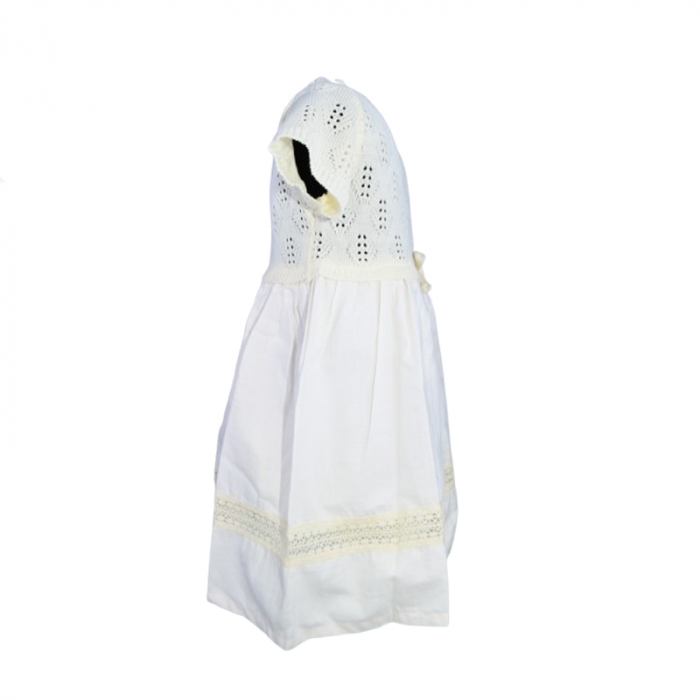 Rochie cu maneca scurta pentru fete Mini Junior 5138, Crem [2]