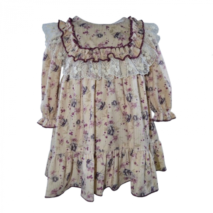 Rochie cu maneca lunga pentru fete Mini Junior RCH-11065, Roz [1]