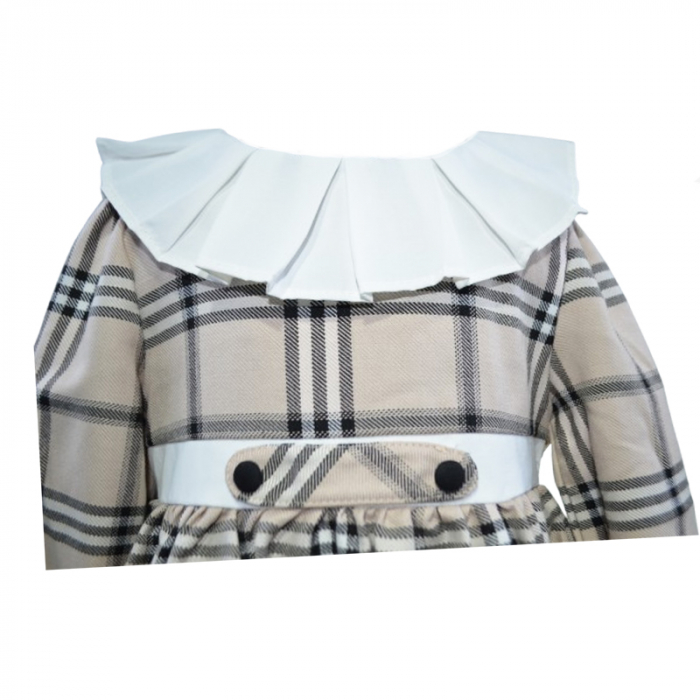 Rochie cu maneca lunga pentru fete Mini Junior RCH-4126, Bej [4]