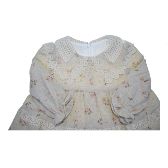 Rochie cu maneca lunga pentru fete Mini Junior RCH-4172, Crem [5]