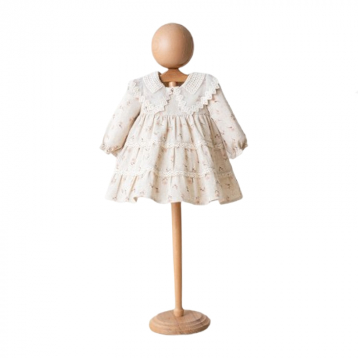 Rochie cu maneca lunga pentru fete Mini Junior RCH-4172, Crem [1]