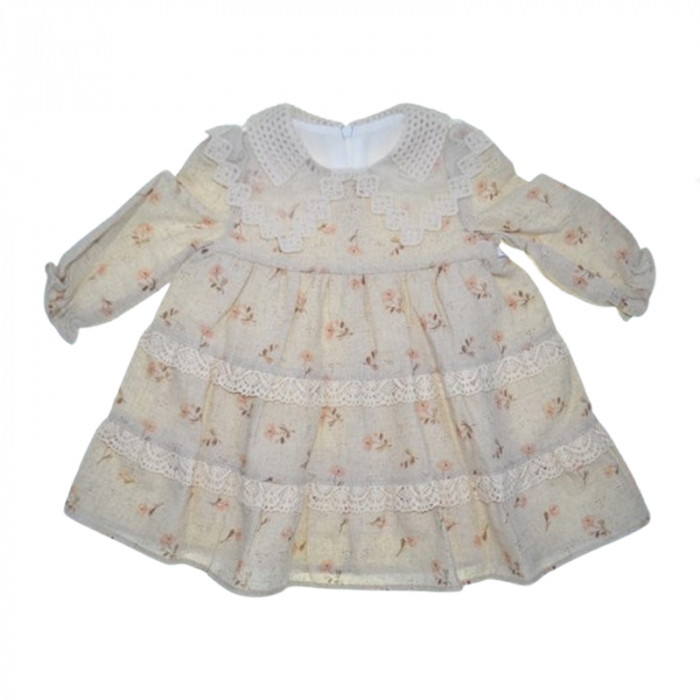 Rochie cu maneca lunga pentru fete Mini Junior RCH-4172, Crem [2]