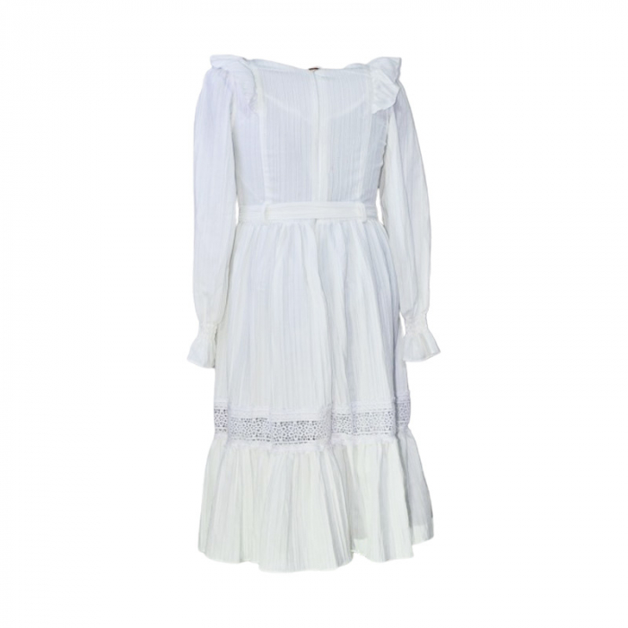 Rochie cu maneca lunga pentru fete Mini Junior RCH-5545, Alb [2]