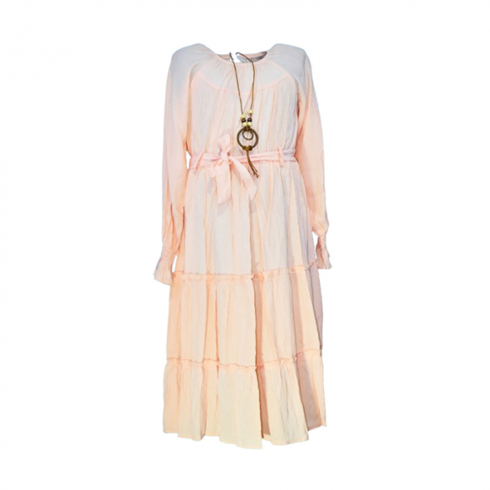 Rochie cu maneca lunga pentru fete Mini Junior RCH-5547, Coral [1]