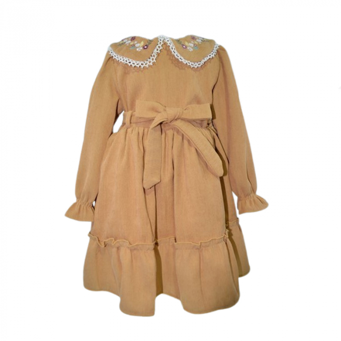 Rochie cu maneca lunga pentru fete Mini Junior RCH-5761G, Maro [1]