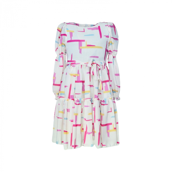 Rochie cu maneca lunga pentru fete Mini Junior RCH-MJ-7831, Multicolor [1]
