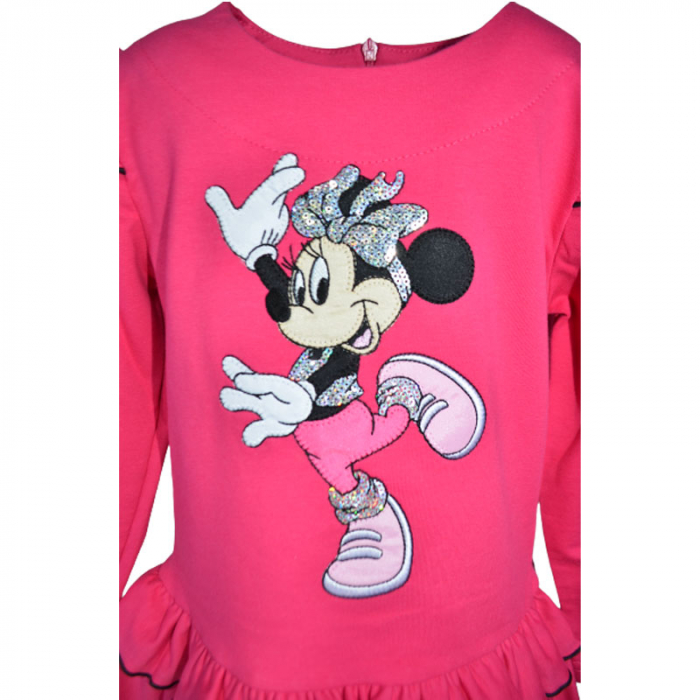 Rochie cu maneca lunga pentru fete Minnie Mouse SNAKE 081123-6, Fucsia [5]