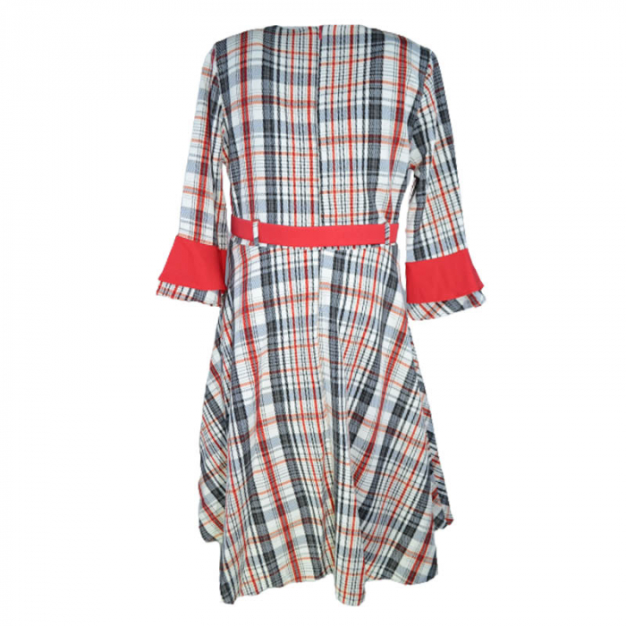 Rochie cu maneca lunga pentru fete Sevval 17323-2, Rosu [2]