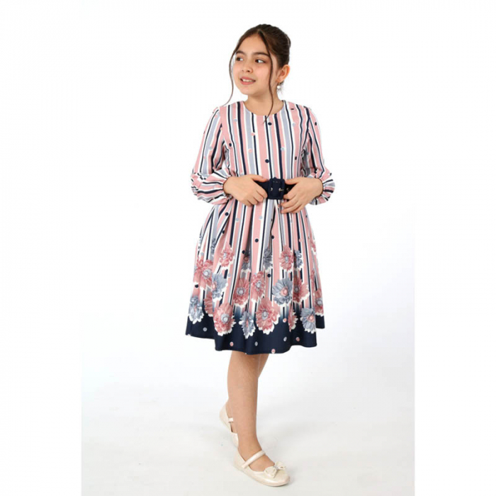 Rochie cu maneca lunga pentru fete Sevval 17323-10, Multicolor [4]