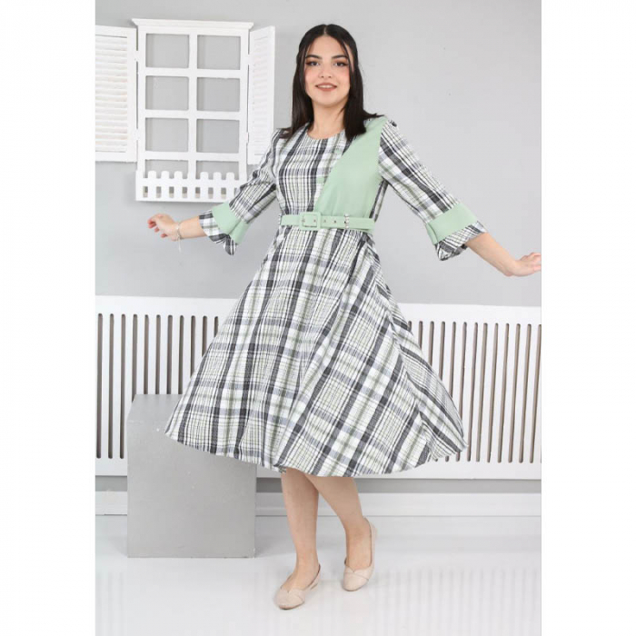 Rochie cu maneca lunga pentru fete Sevval 17323-6, Gri [5]