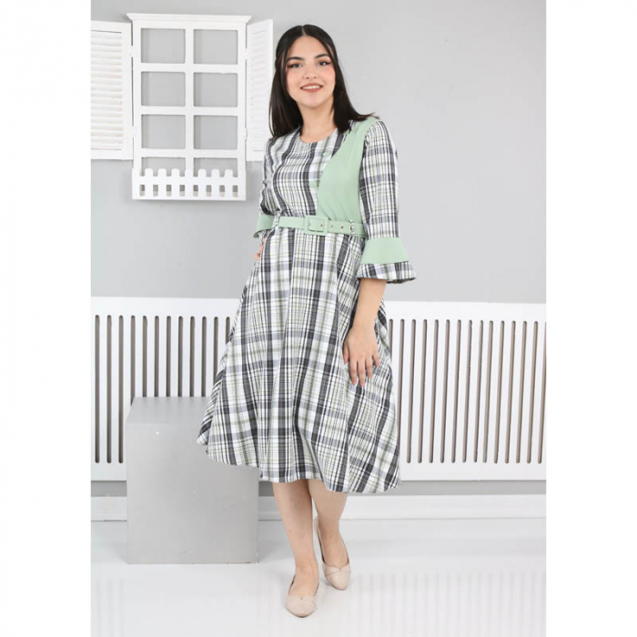 Rochie cu maneca lunga pentru fete Sevval 17323-6, Gri [4]