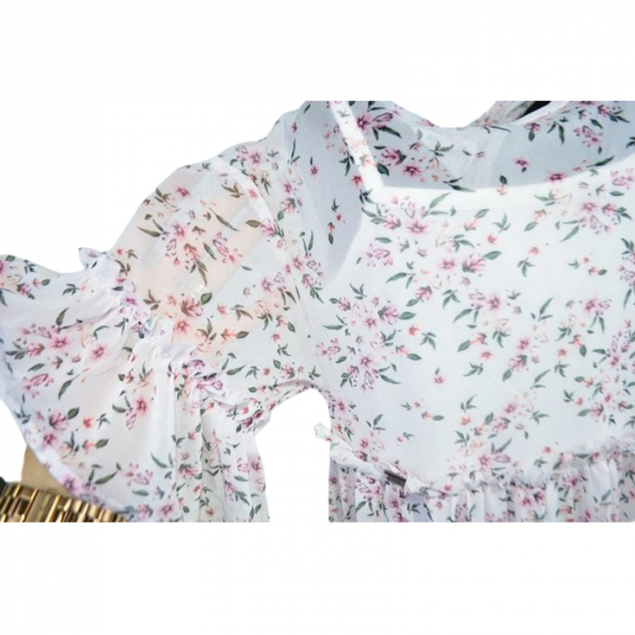 Rochie cu maneca scurta pentru fete Mini Junior RCHMJ-03, Verde [6]