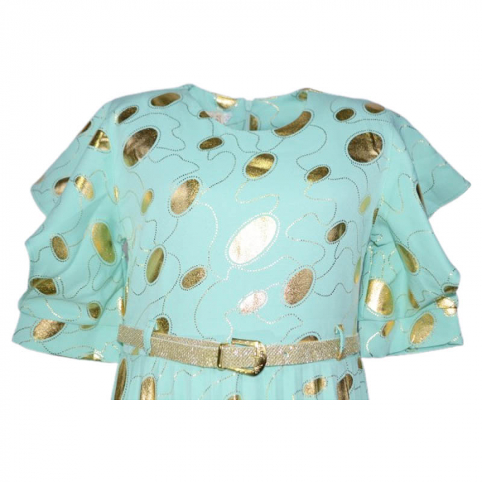 Rochie cu maneca scurta pentru fete Sevval 17323-5, Verde [3]