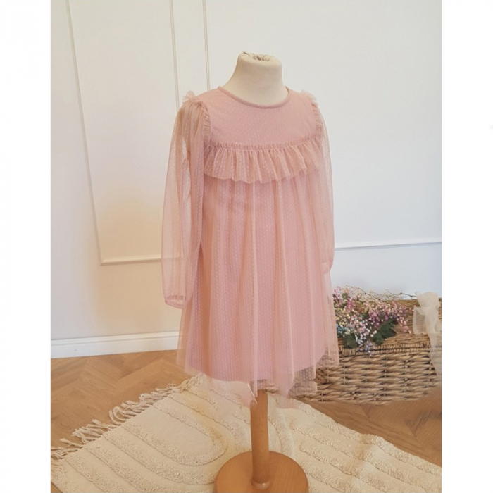 Rochie din bumbac pentru fete Atut 0583, Roz [5]