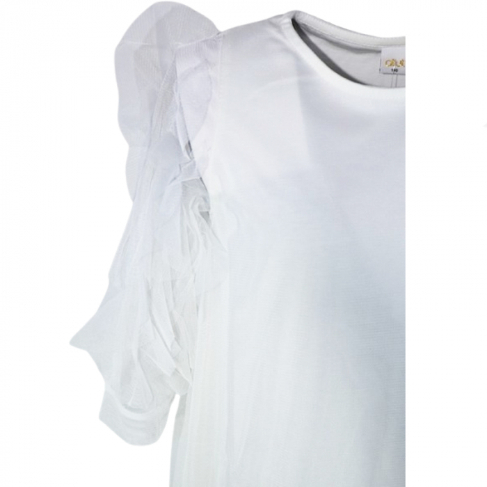 Rochie din bumbac pentru fete Atut 0891, Alb [2]