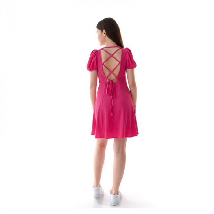 Rochie din vâscoză pentru fete, Mini Junior DR101-YEF23, Fucsia [4]