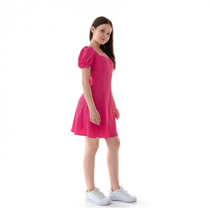 Rochie din vâscoză pentru fete, Mini Junior DR101-YEF23, Fucsia [3]