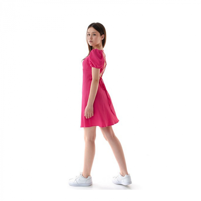 Rochie din vâscoză pentru fete, Mini Junior DR101-YEF23, Fucsia [2]
