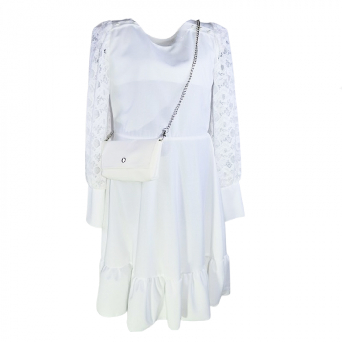 Rochie eleganta cu geanta pentru fete Mini Junior RCH-ELMJ3, Alb [1]