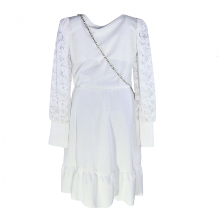 Rochie eleganta cu geanta pentru fete Mini Junior RCH-ELMJ3, Alb [5]