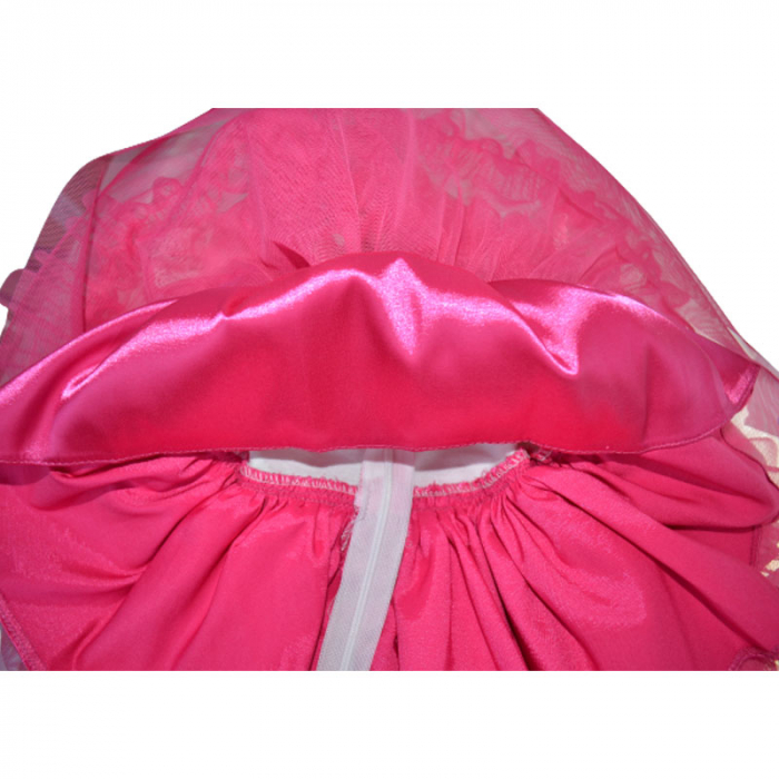 Set rochie eleganta cu maneca lunga si bentita pentru fete LULU DESIGN 101123, Fucsia [3]