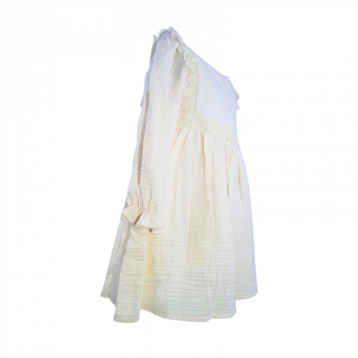 Rochie eleganta cu maneca lunga pentru fete, Mini Junior W1075, Crem [2]