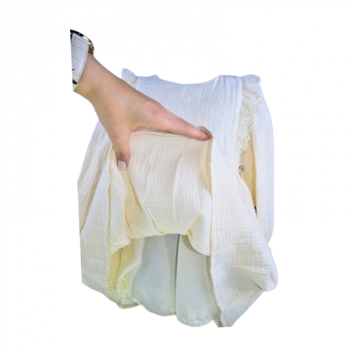 Rochie eleganta cu maneca lunga pentru fete, Mini Junior W1075, Crem [5]
