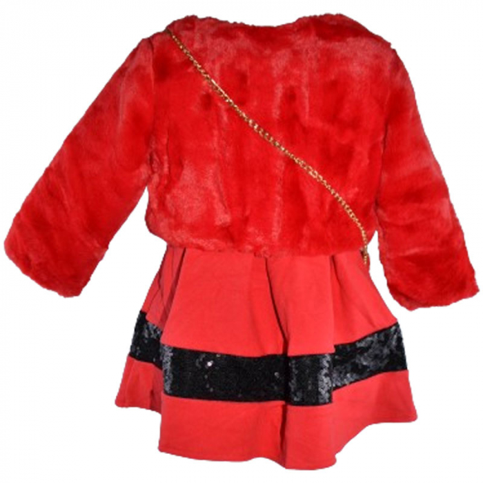 Set 4 piese rochie eleganta pentru fete New Collection RC091223, Rosu [2]