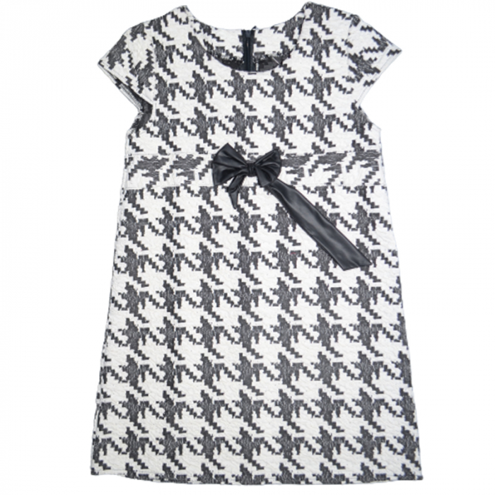 Rochie eleganta cu maneca scurta pentru fete Mini Junior MN575483, Alb [1]