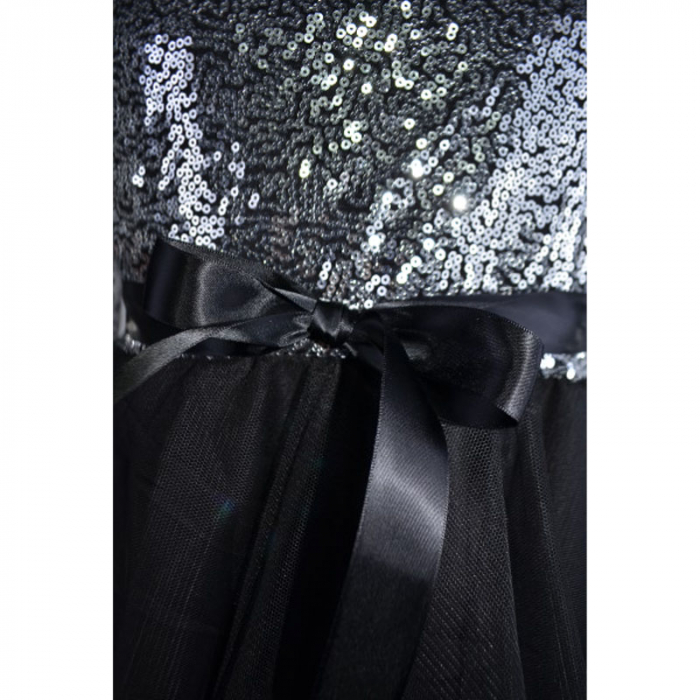 Rochie eleganta cu maneca lunga si paiete pentru fete New Collection 8881, Negru [3]