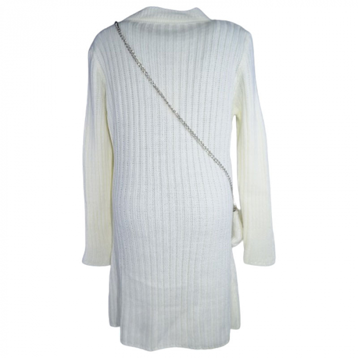 Set rochie eleganta tricotata cu maneca lunga si geanta pentru fete JDJ 2328, Crem [2]
