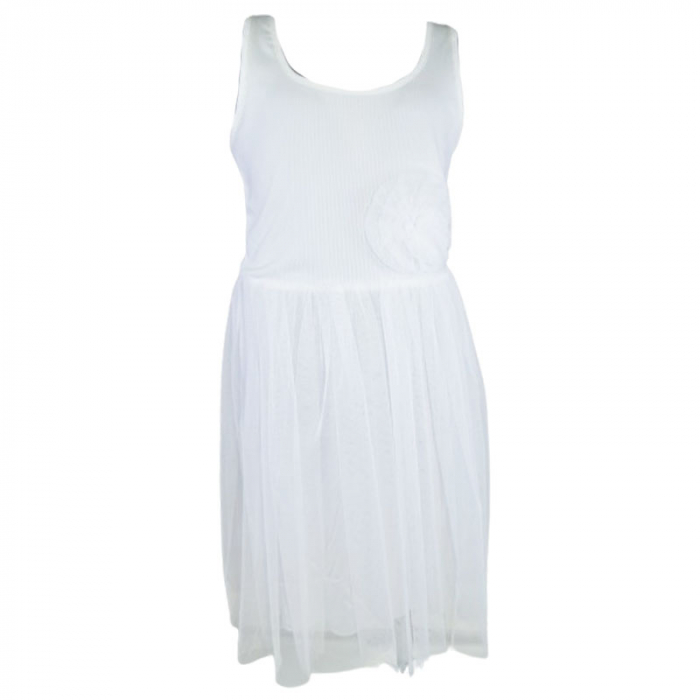 Rochie eleganta fara maneci pentru fete Mini Junior R290524-1, Alb [1]