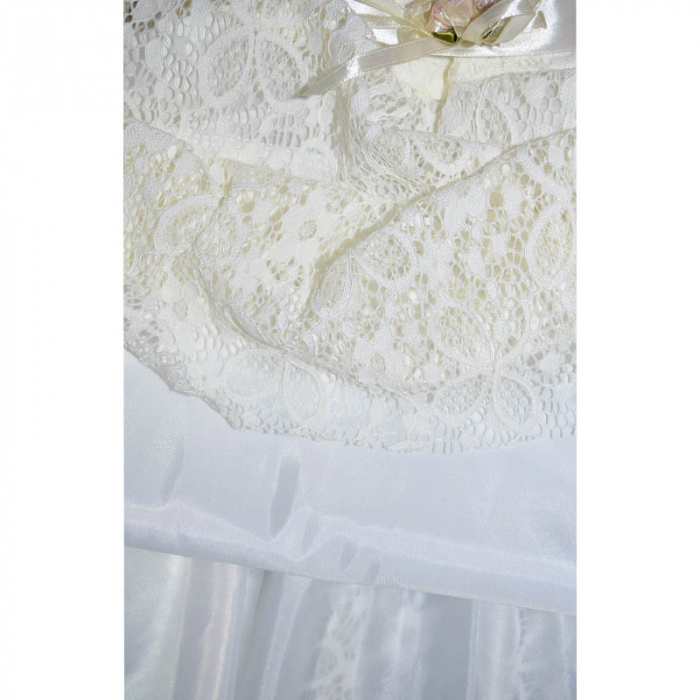 Rochie eleganta cu maneca scurta pentru fete DR MODA 270323-34, Crem [3]