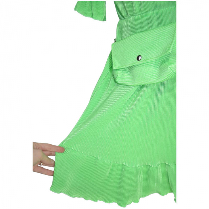 Set 2 piese rochie eleganta cu maneca scurta si geanta pentru fete New Collection 270323-6, Verde [3]