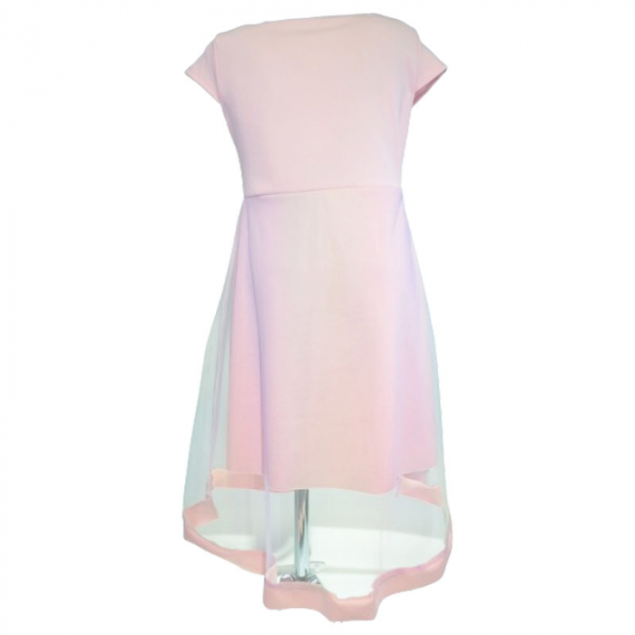 Rochie eleganta cu maneca scurta pentru fete Mini Junior R290524, Roz [2]