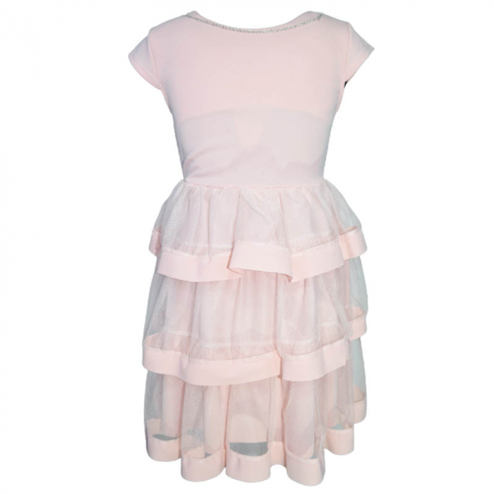 Rochie eleganta cu maneca scurta si lant pentru fete JDJ 270323-4, Roz [2]