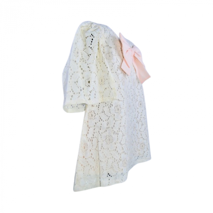 Rochie eleganta cu maneca scurta pentru fete, Mini Junior 11211, Crem [3]
