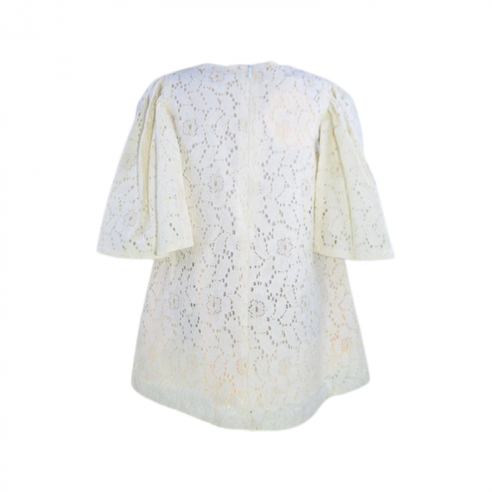 Rochie eleganta cu maneca scurta pentru fete, Mini Junior 11211, Crem [4]