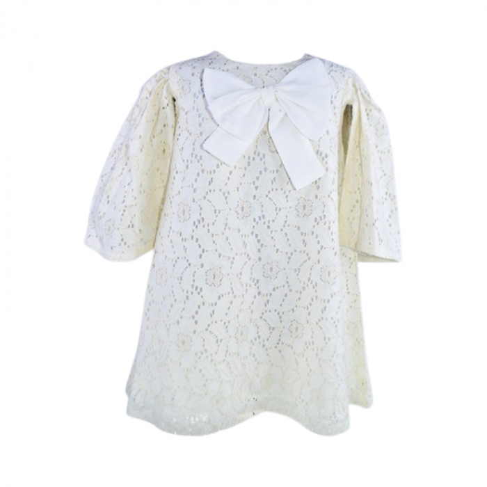 Rochie eleganta cu maneca scurta pentru fete, Mini Junior 11211C-2, Crem [1]