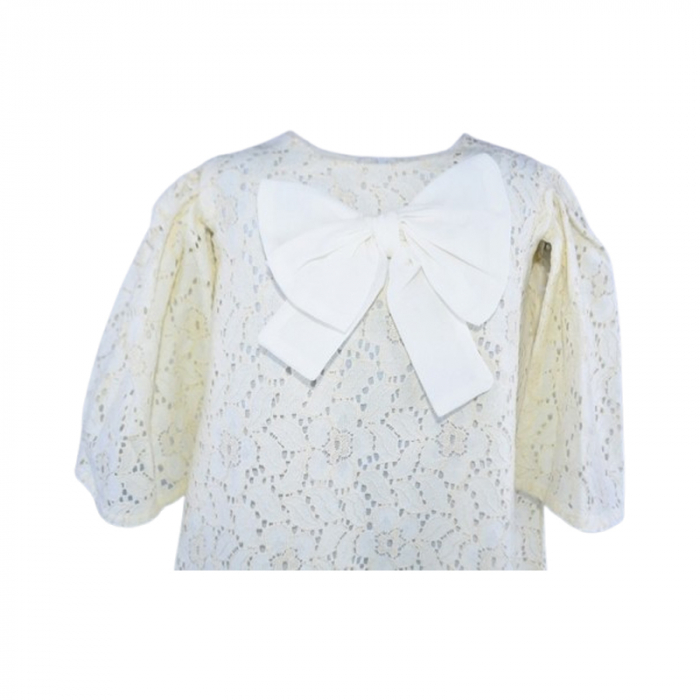 Rochie eleganta cu maneca scurta pentru fete, Mini Junior 11211C-2, Crem [2]
