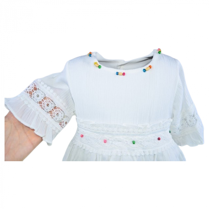 Rochie eleganta cu maneca scurta pentru fete, Blueberry's 5804, Alb [3]