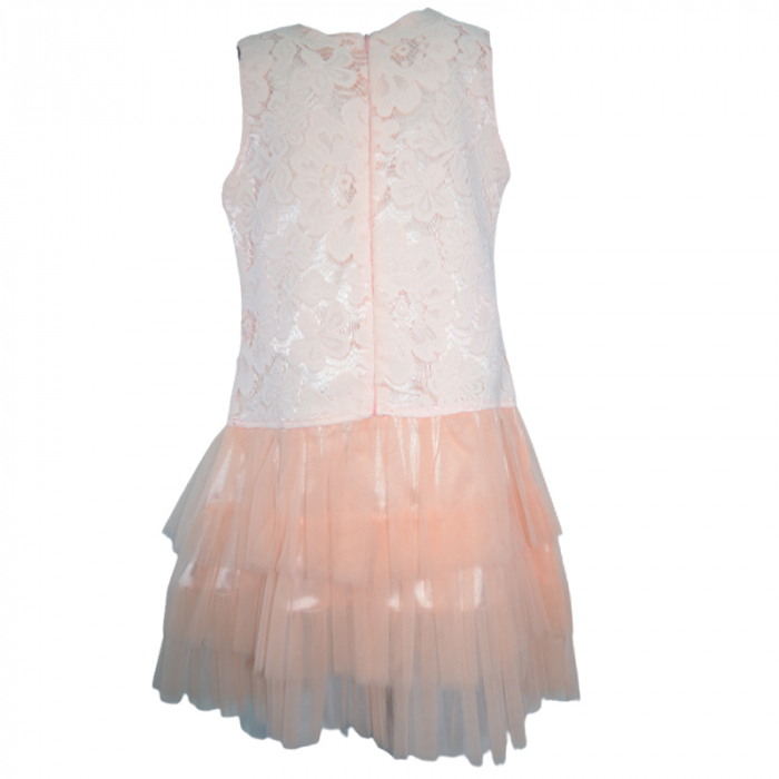 Rochie eleganta fara maneci pentru fete Mini Junior MH544324, Coral [2]