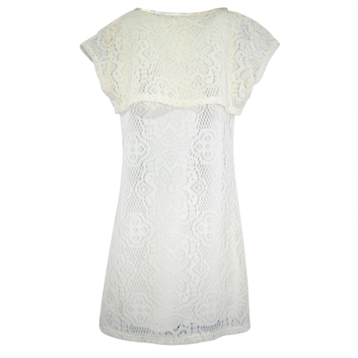 Rochie eleganta cu maneca scurta pentru fete Mini Junior MH645657, Crem [2]