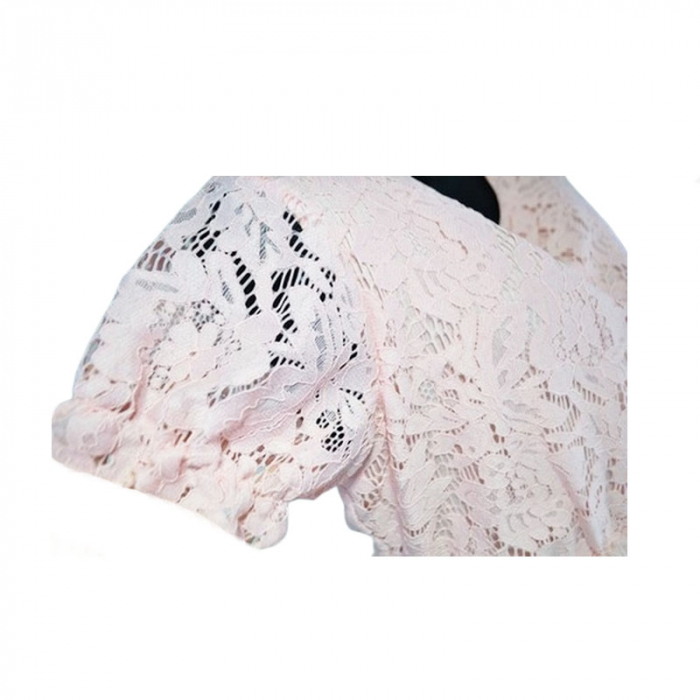 Rochie eleganta cu maneca scurta pentru fete Mini Junior MJ-04, Rozlb [3]