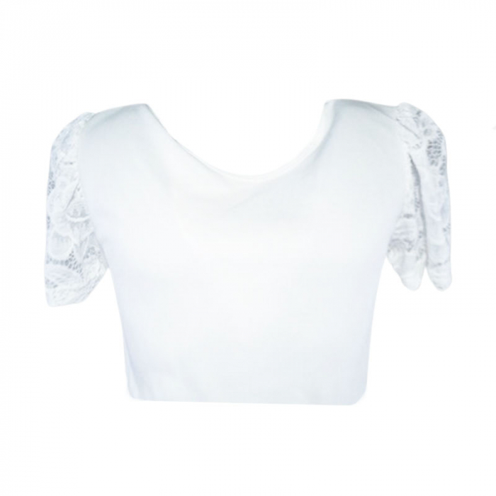 Rochie eleganta cu maneca scurta pentru fete Mini Junior MJ-06, Alb [2]