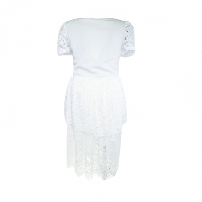 Rochie eleganta cu maneca scurta pentru fete Mini Junior MJ-06, Alb [5]